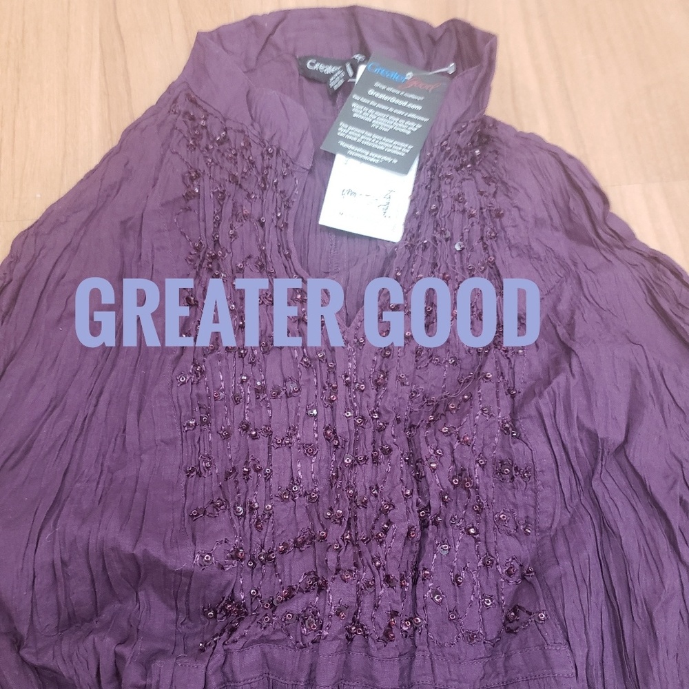 BNWT!!! Beautiful beaded tunic purple XXL